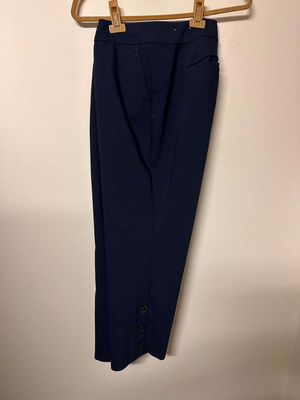 Ann Taylor Factory Navy Blue Button Hem Trousers Pants